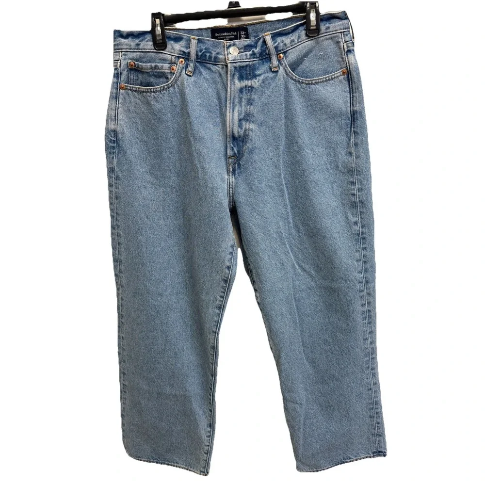 Abercrombie & Fitch Authentic Rigid Denim Baggy  Light Wash 33x30 Mens Y2K
